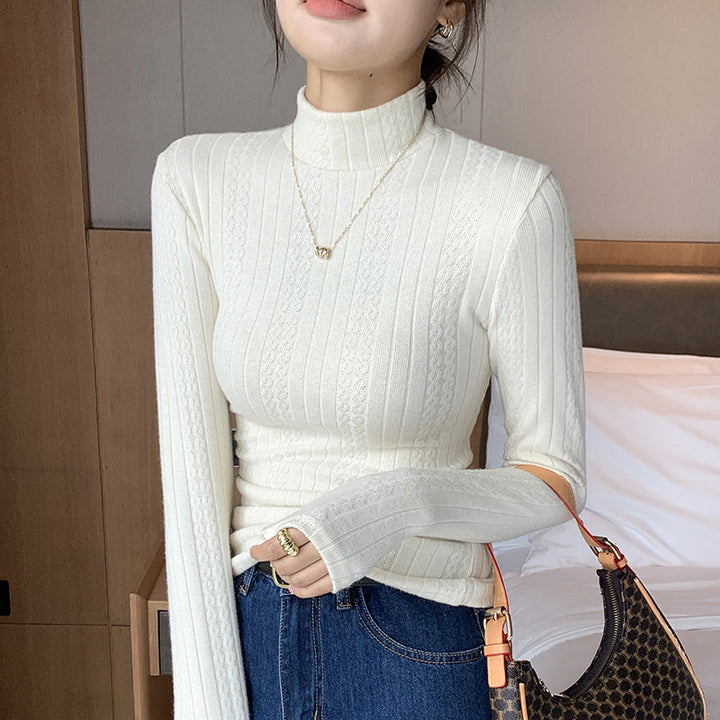 Ladies Elegant Long Sleeve Ribbed Top Mune Fashion