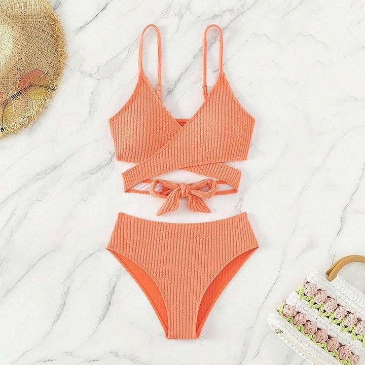 Women High-Cut Bikini with Sophisticated Wrap Design Mune Fashion