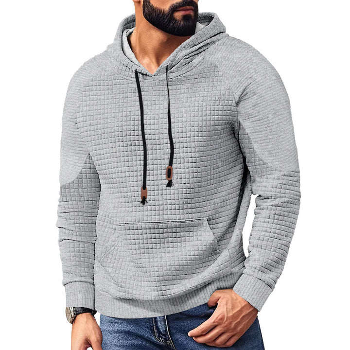 Men's quilted hoodie with square structure and kangaroo pocket Mune Fashion