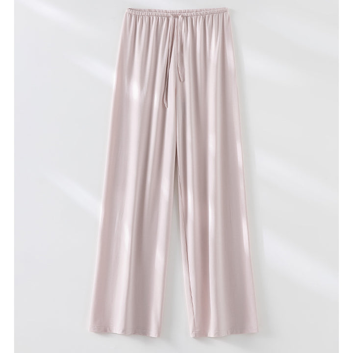 Women Wide Lounge Pants with Elastic Waistband and Drawstring Mune Fashion