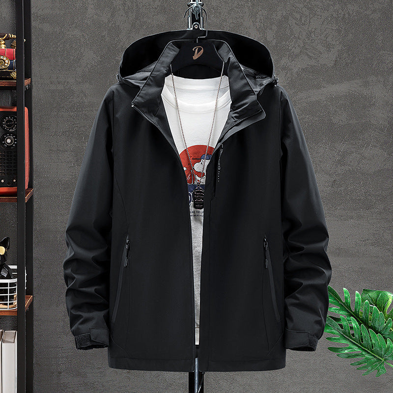 Men's Lightweight Softshell Outdoor Jacket with Hood, Wind and Water Repellent Surface Mune Fashion