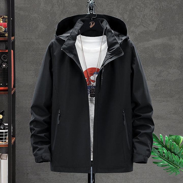 Men's Lightweight Softshell Outdoor Jacket with Hood, Wind and Water Repellent Surface Mune Fashion
