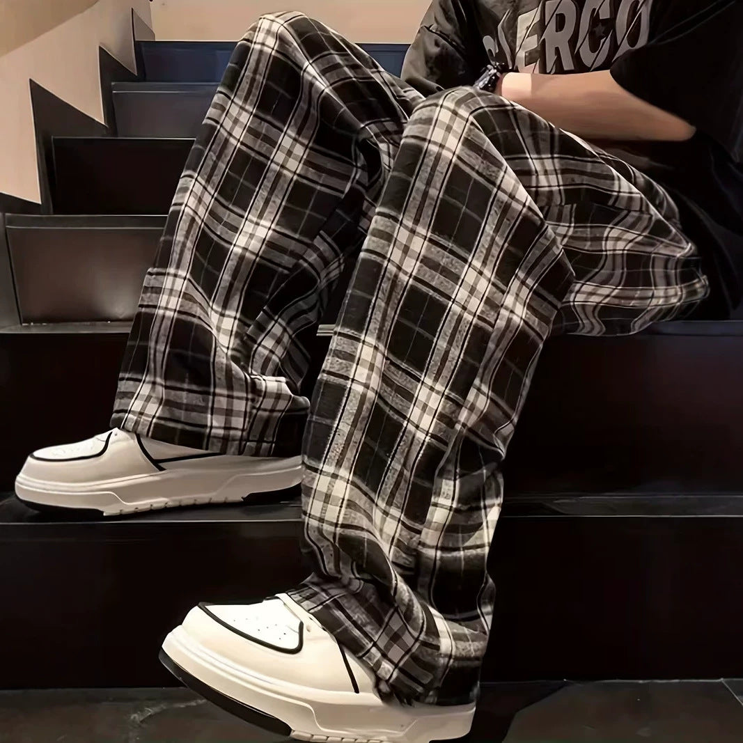 Men's Comfortable Checked Leisure Pants Mune Fashion