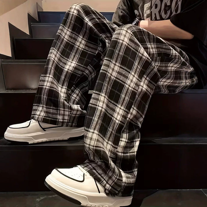 Men's Comfortable Checked Leisure Pants Mune Fashion