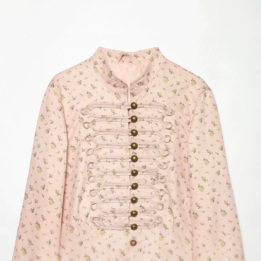 Ladies short jacket with Mandarin collar and decorative toggle fastenings Mune Fashion