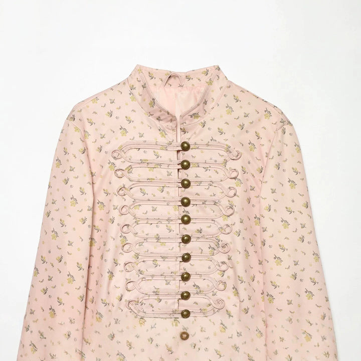 Ladies short jacket with Mandarin collar and decorative toggle fastenings Mune Fashion
