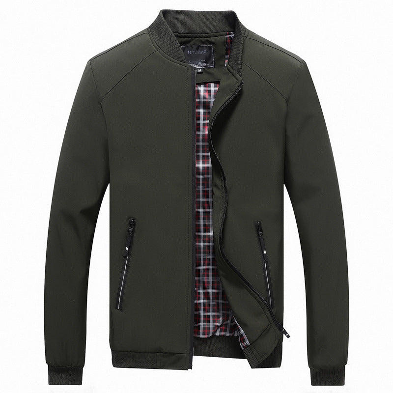 Men's bomber jacket with checked lining, windproof shell and zippered pockets Mune Fashion