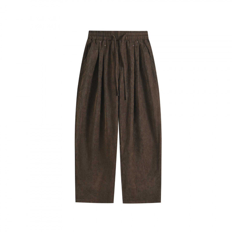 Women Wide Culotte Pants with Elastic Waistband and Drawstring Mune Fashion