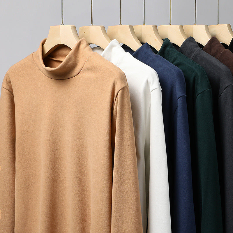 Women's Fine Stretch Mockneck Long Sleeve Shirt with Tight Standing Collar Mune Fashion