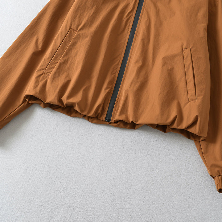 Women's Cropped Transition Jacket with Hood, Drawstring and Elastic Hem