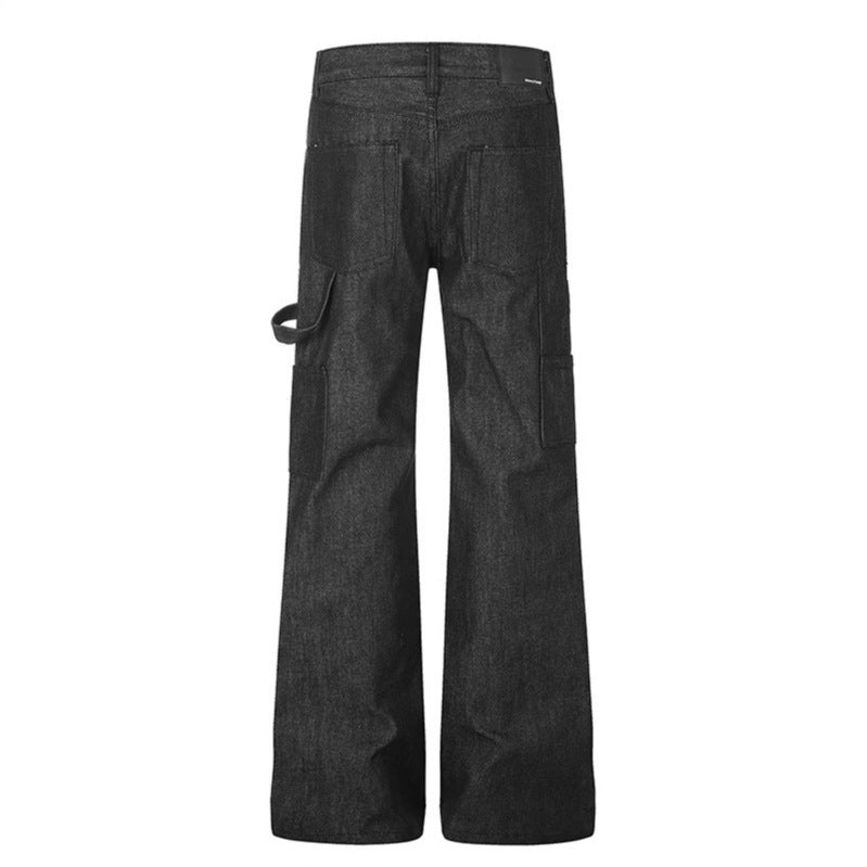 Women's wide carpenter jeans in palazzo cut with nail/hammer loop and reinforced knee sections Mune Fashion