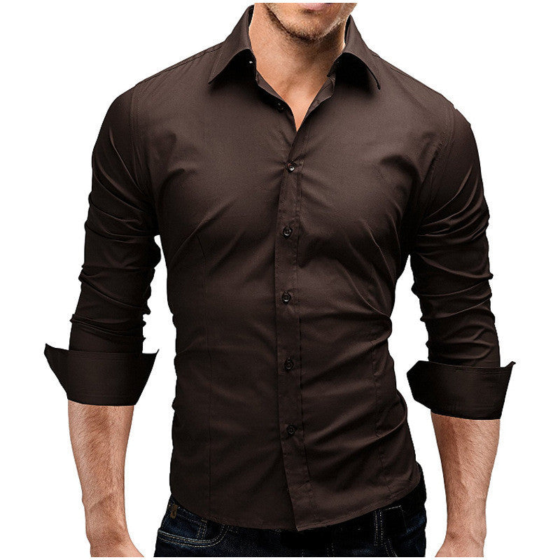 Men's tailored business shirt with cutaway collar and stretch cotton blend Mune Fashion