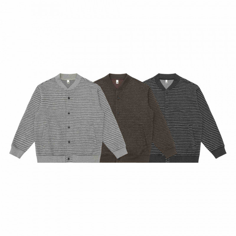 Men's Structured Knit Cardigan with Snap Button Placket and Ribbed Hem Mune Fashion