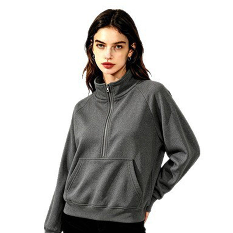 Women's sporty hooded sweatshirt with stand-up collar Mune Fashion