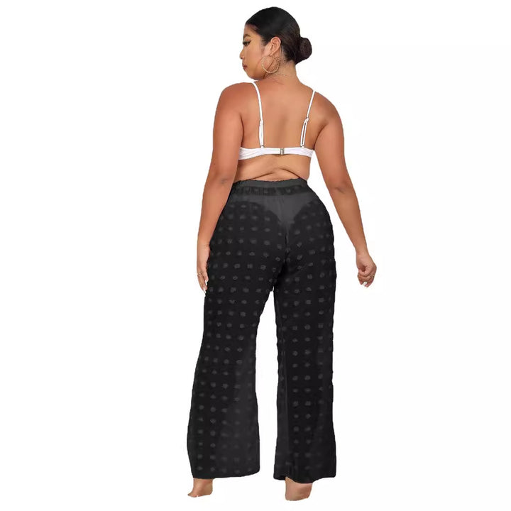 Women airy beach pants with voluminous pompom applications Mune Fashion