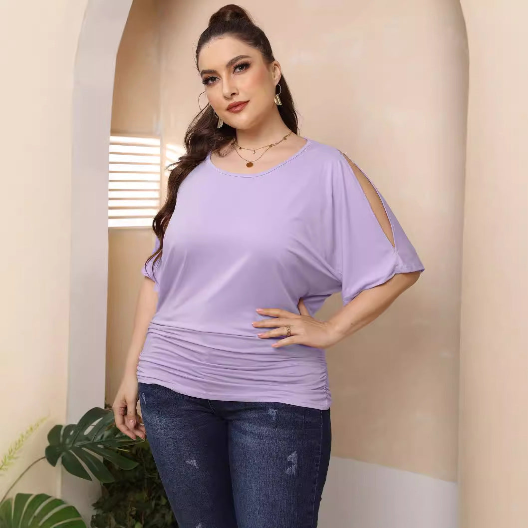 Women's casual blouse with draped pleats