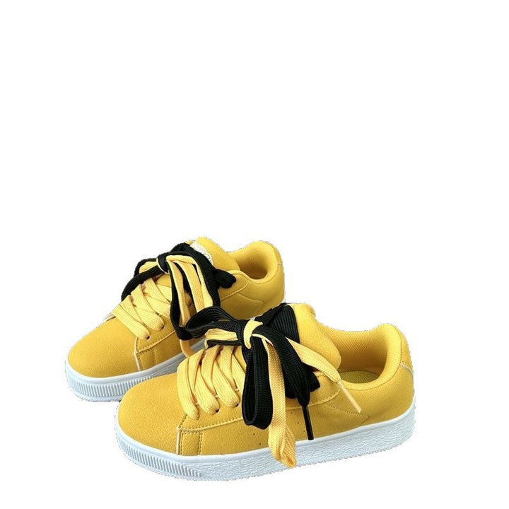 Women Sporty Sneakers with Knot Lacing and Flexible Upper Material Mune Fashion