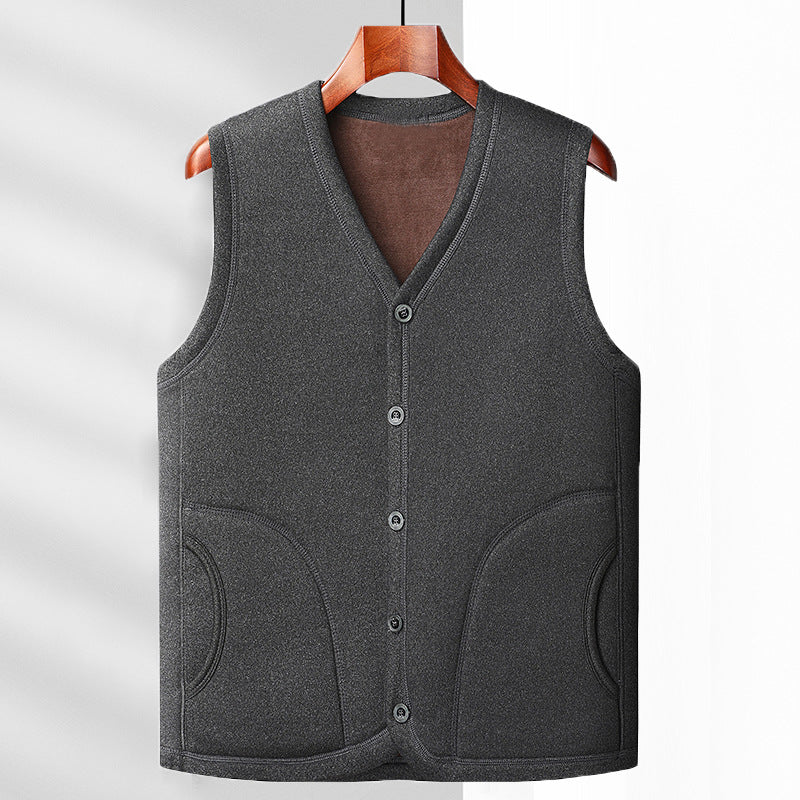 Men's Padded Thermal Vest with Cozy Fleece Lining and Button Placket Mune Fashion