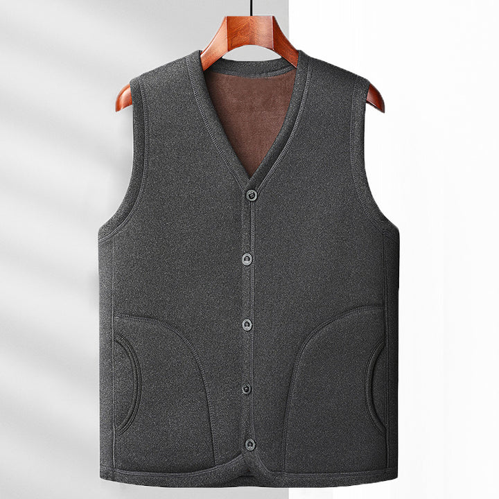 Men's Padded Thermal Vest with Cozy Fleece Lining and Button Placket Mune Fashion