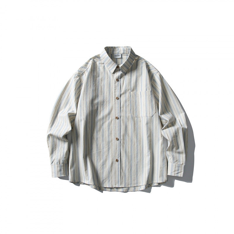 Unisex Casual Oversized Striped Shirt with Boxy Silhouette and Breast Pocket Mune Fashion