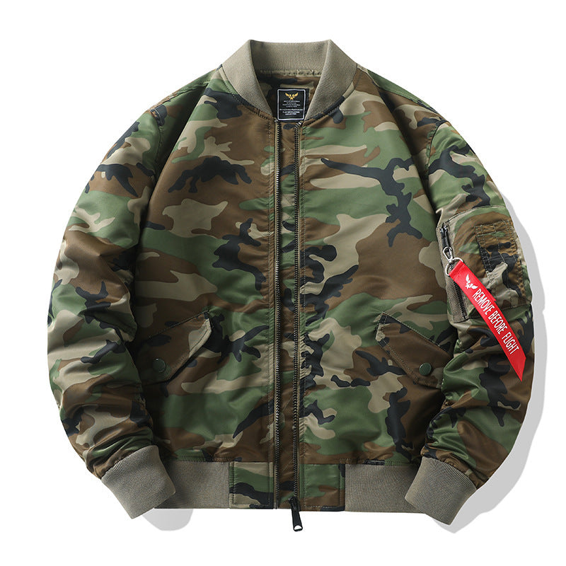 Men's bomber jacket in camouflage utility style with arm pocket and ribbed cuffs Mune Fashion