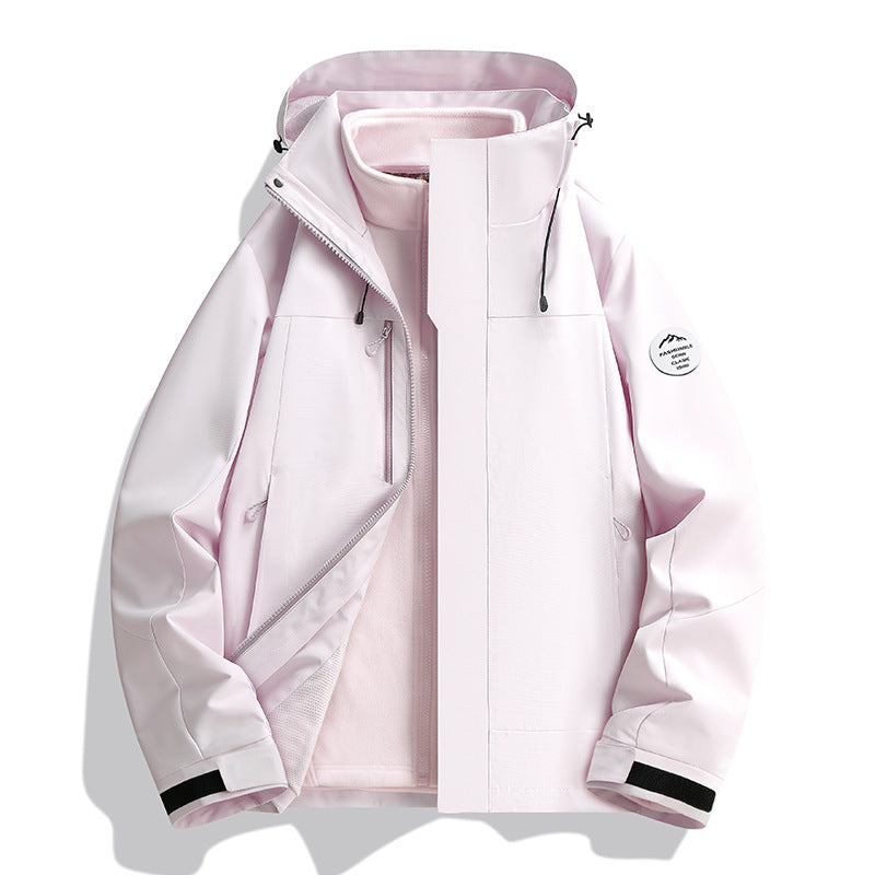 Unisex Water-Repellent Softshell Jacket with Fleece Lining and Adjustable Hood Mune Fashion