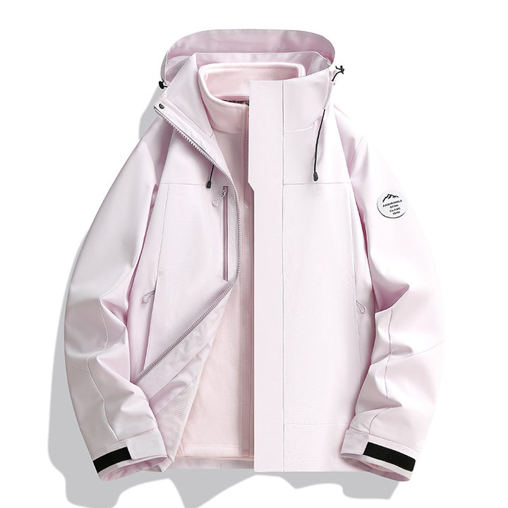 Unisex Water-Repellent Softshell Jacket with Fleece Lining and Adjustable Hood Mune Fashion