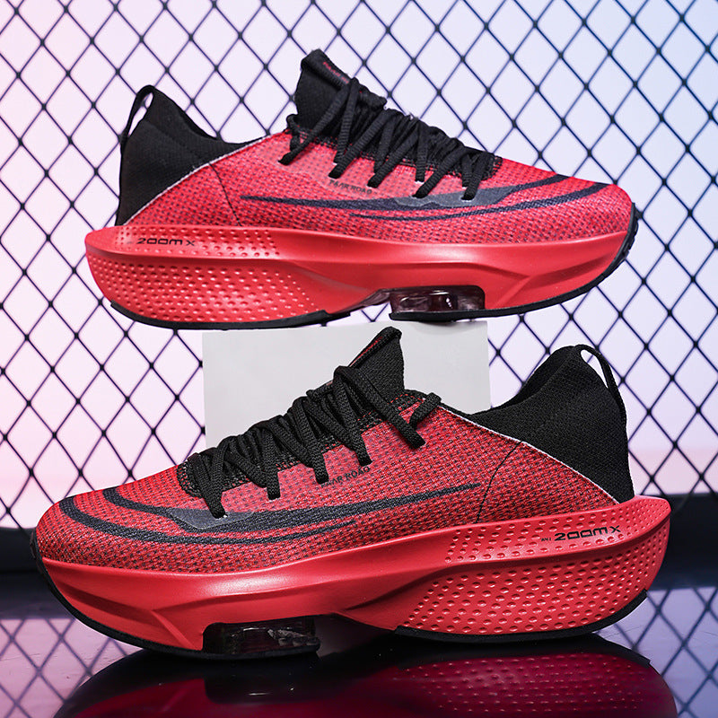 Men's Performance Running Shoe with Knitted Upper Material and Visible Air Chamber Mune Fashion
