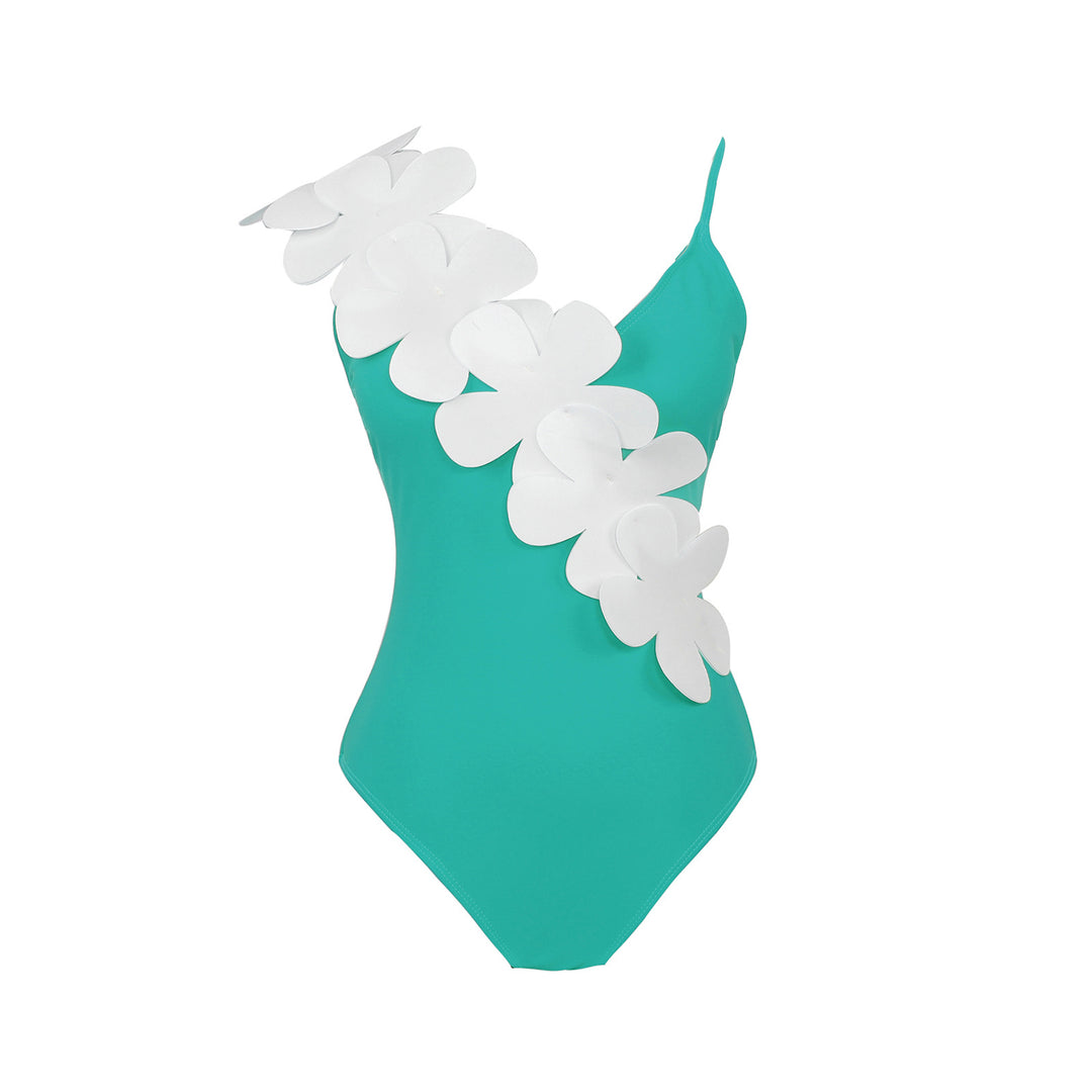 Ladies Elegant One-Piece Swimsuit with Floral 3D Design Mune Fashion