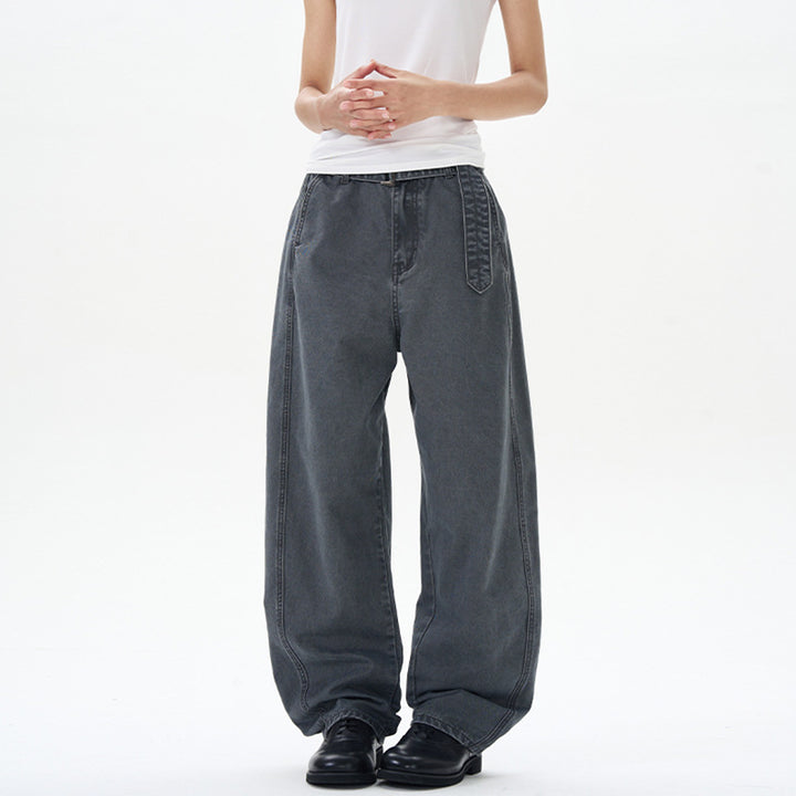 Men's Loose Cotton Baggy Pants with Drop Crotch and Extended Hem Mune Fashion