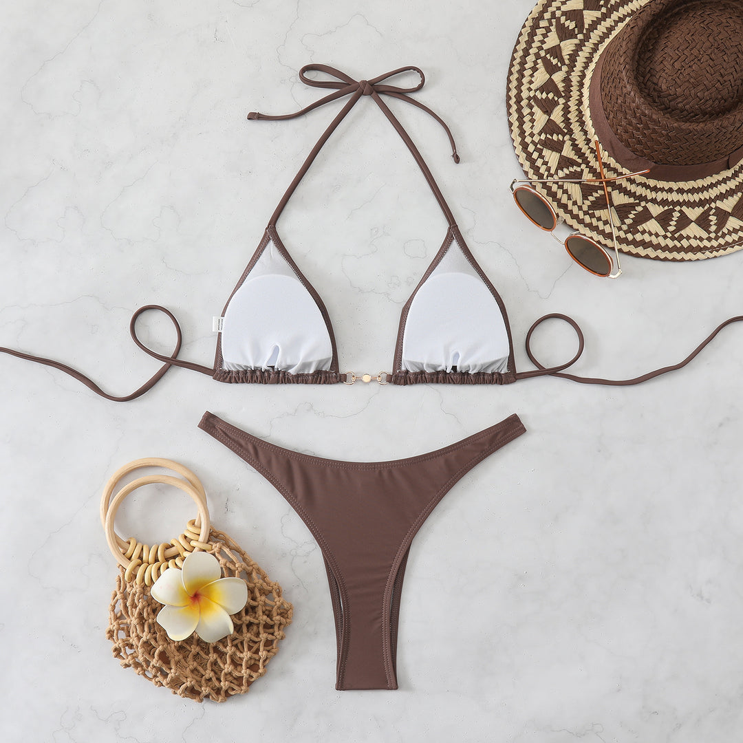 Women's Triangle Bikini Set with Fashionable Details Mune Fashion
