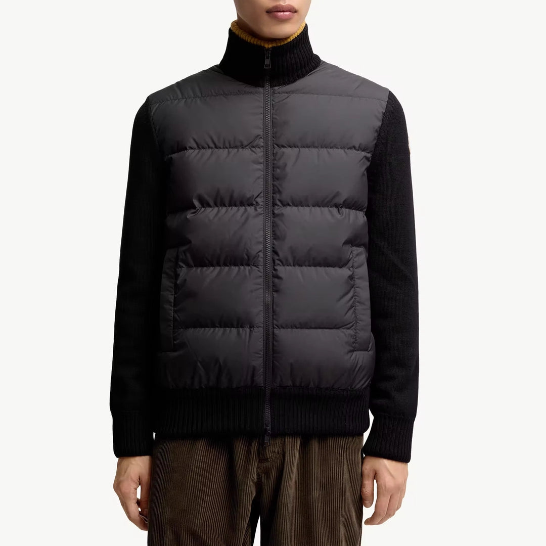 Men's sporty quilted jacket with high collar