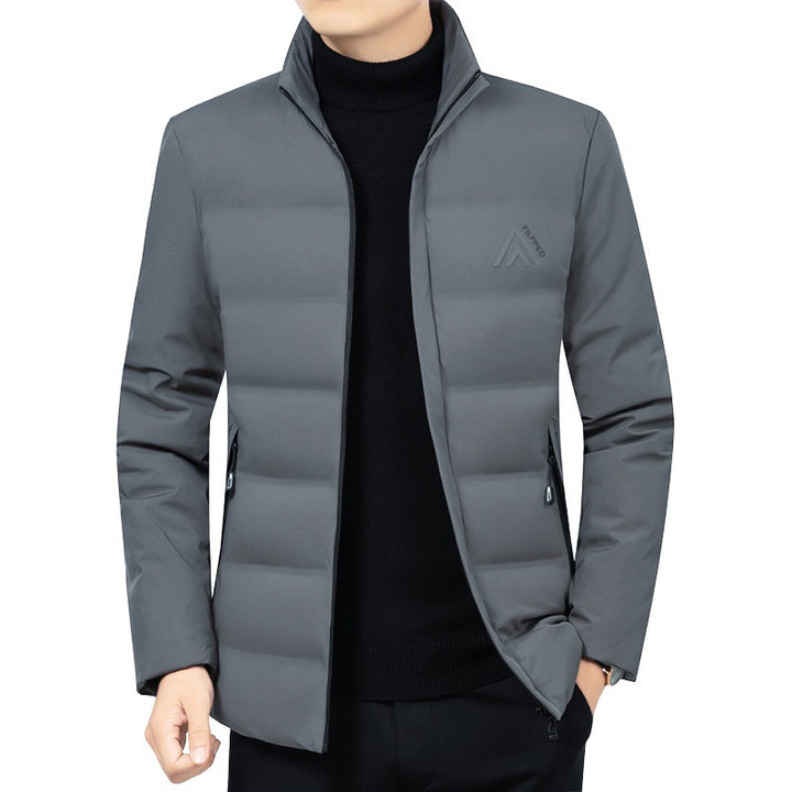 Men's Lightly Padded City Quilted Jacket with Stand-Up Collar and Zipper Pockets Mune Fashion
