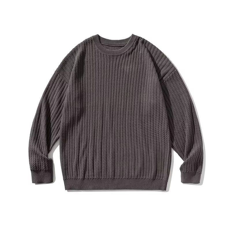 Men's Cozy Chunky Knit Sweater with Round Neckline Mune Fashion