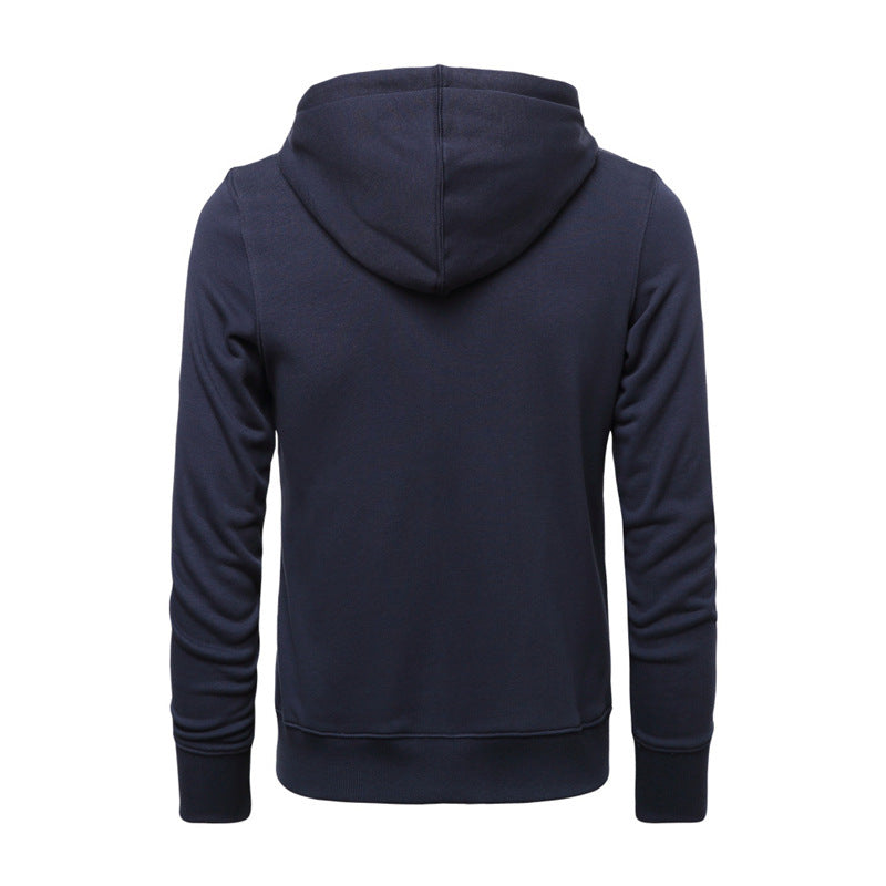 Men's narrow-cut zip hoodie with metal zipper, double-layer hood and kangaroo pocket Mune Fashion