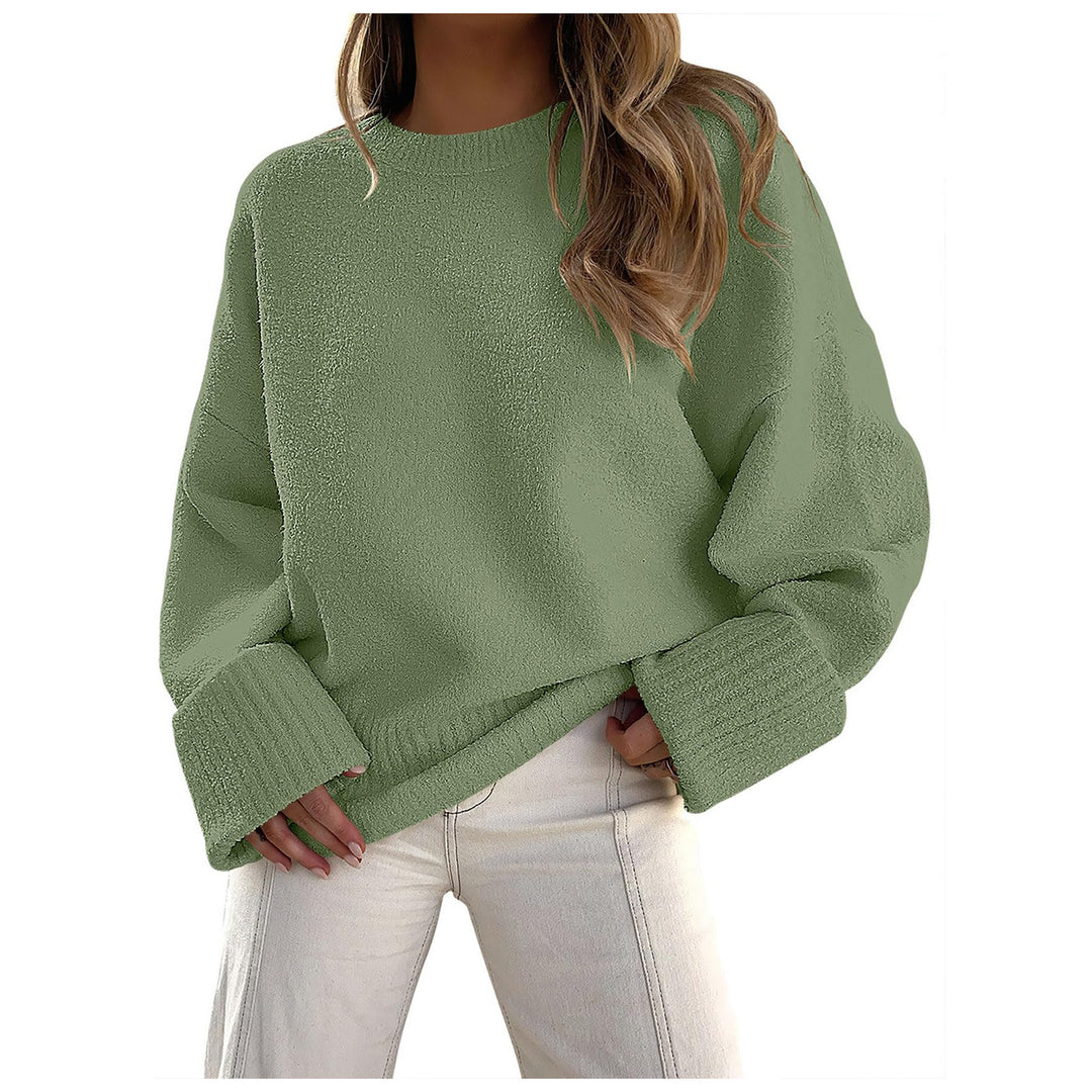 Women's Oversized Boucle Knit Sweater with Drop Shoulder and Wide Cuffs Mune Fashion