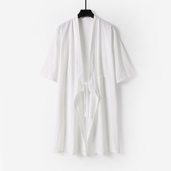Unisex Oversize Kimono Coat made of cotton blend with tie belt and three-quarter sleeves Mune Fashion