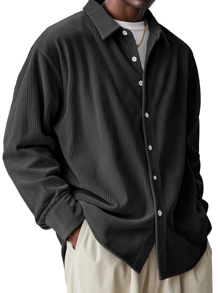 Men's oversized cord shirt with fine ribbed texture and relaxed fit Mune Fashion