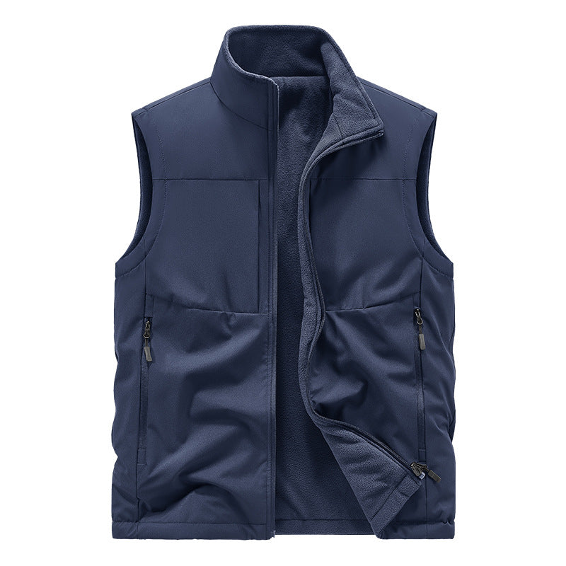 Men's lightweight technical outdoor vest with stand-up collar, mesh lining, and zippered pockets Mune Fashion