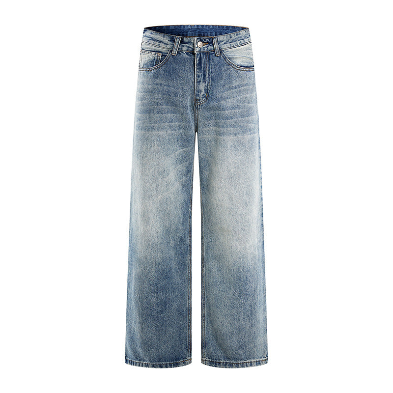 Women's High-Waist Wide Leg Jeans made of Denim with Vintage Wash