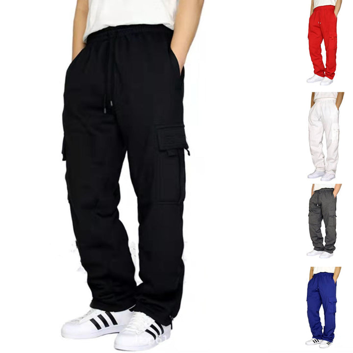 Men's nan heavy-duty utility casual pants with drawstring, patch cargo pockets, and relaxed fit Mune Fashion