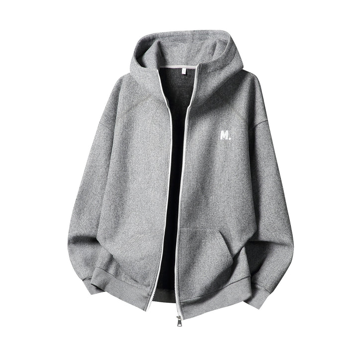 Unisex Oversize Hoodie Sweatjacke with all-over zipper and minimalist chest embroidery Mune Fashion
