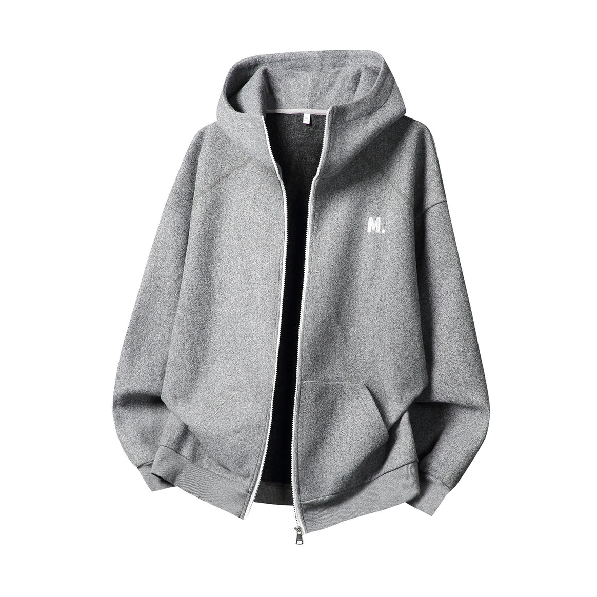 Unisex Oversize Hooded Jacket with Full Zip and Minimal Chest Embroidery Mune Fashion