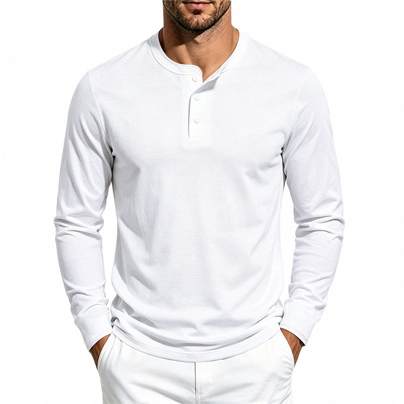 Men's Long Sleeve Henley Shirt made of fine waffle texture with 3-button placket Mune Fashion