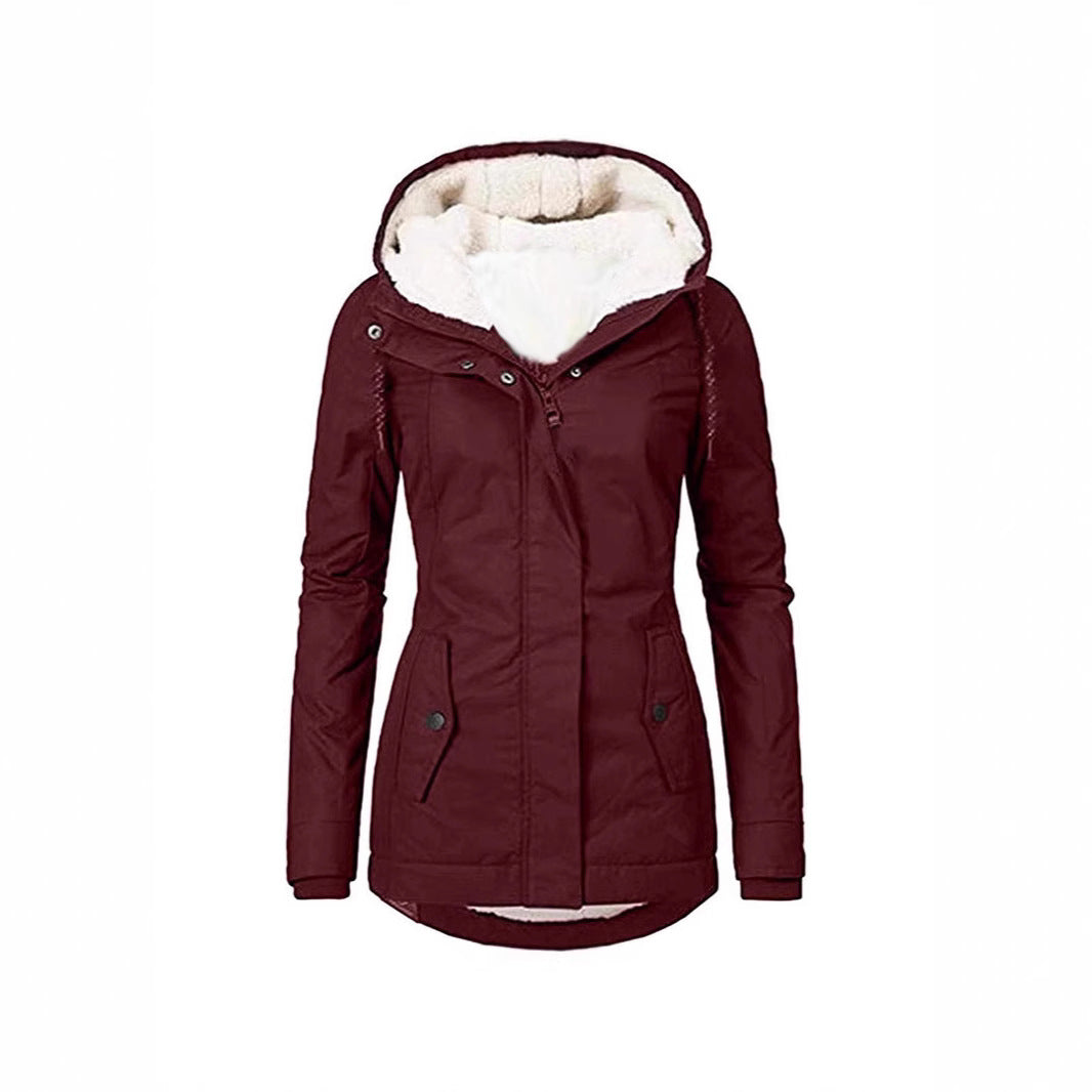 Women's parka with teddy lining, hood, and tailored silhouette Mune Fashion
