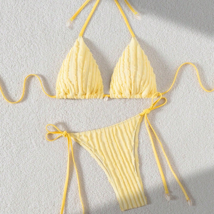 Women Triangle Bikini Top with Structured Texture Mune Fashion