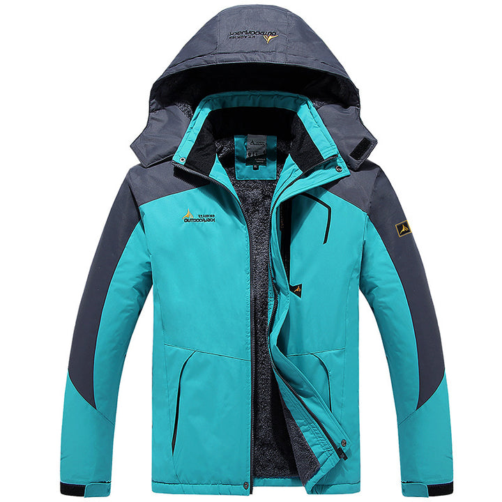 Men's Modular Thermal Outdoor Jacket with Teddy Fleece and Removable Hood Mune Fashion