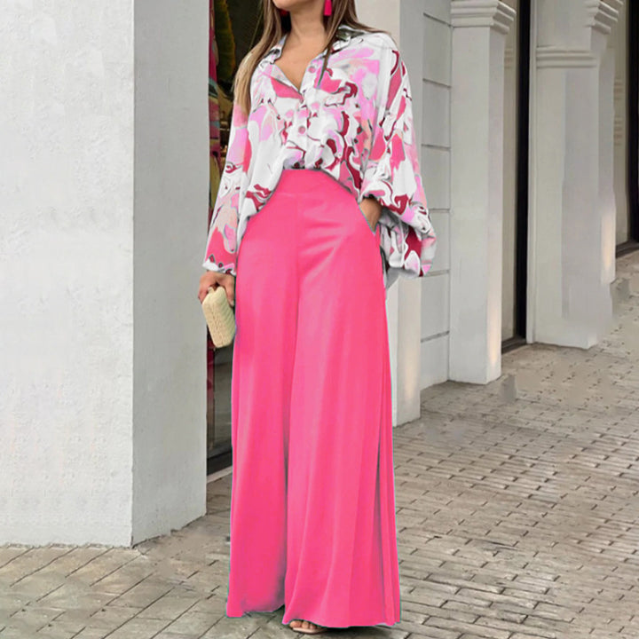 Ladies Flowing Highwaist Palazzo Pants with Wide Leg and Elegant Satin Fall Mune Fashion