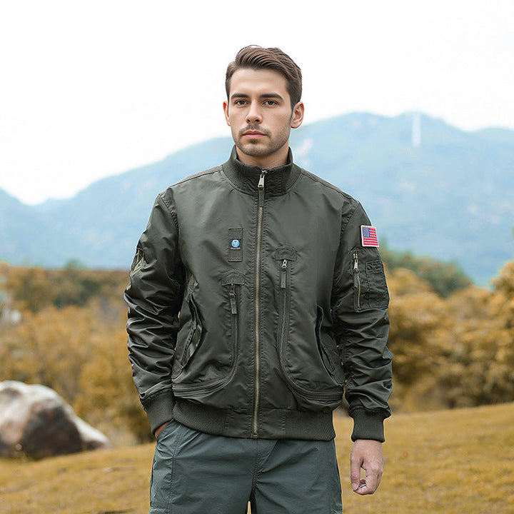Men's Stylish Bomber Jacket with Insulating Inner Lining and Practical Pockets Mune