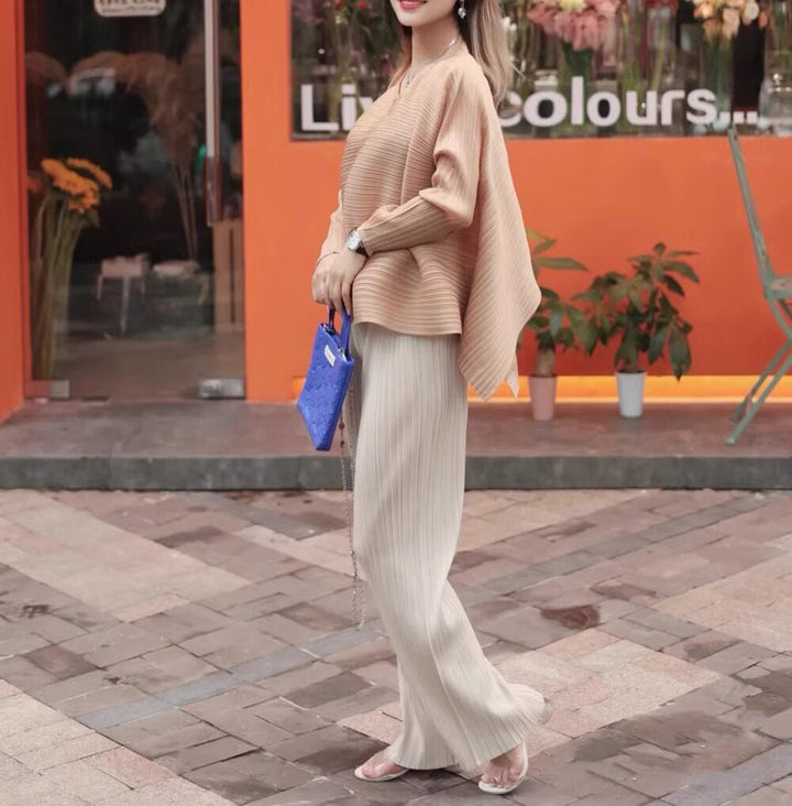 Women's Elegant Pleated Pants Drune